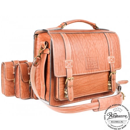 Кожаный портфель "Трансформер" (рыжий)