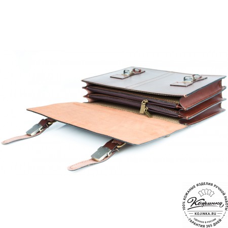 Деловой кожаный портфель "Увертюра" (коричневый)