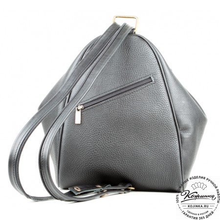 Кожаный рюкзак-сумка "Микки" (черный)