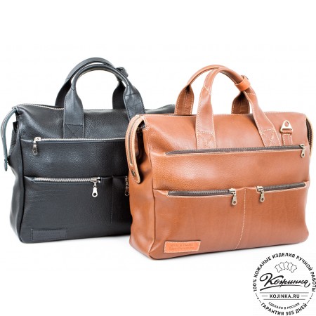  Кожаная деловая сумка "Марк" (коричневый крейзи) 