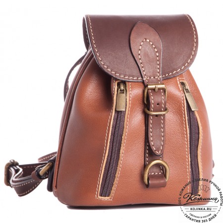 Женский кожаный рюкзак "Колибри" (светло-коричневый)