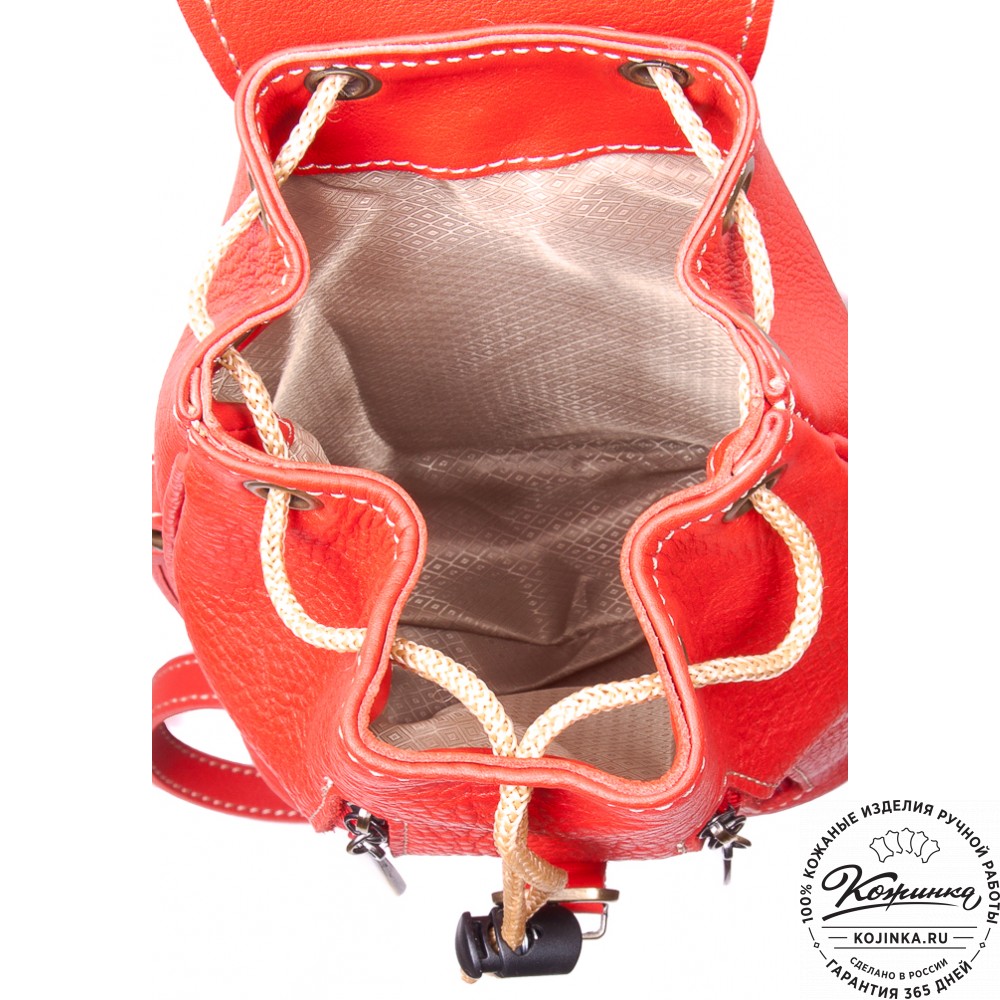 Женский кожаный рюкзак "Колибри" (красный)