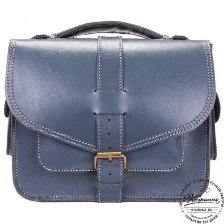Кожаная  сумка "Виктория" (синяя)