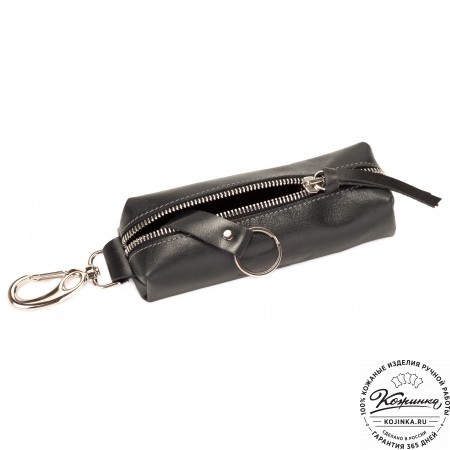 Кожаная ключница Барселона (черная)