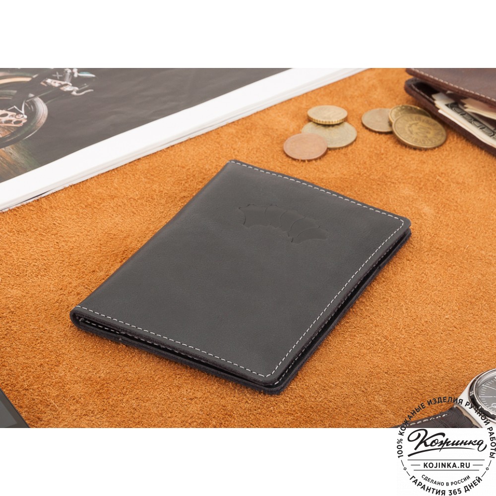 Кожаный бумажник водителя Турин (черный)